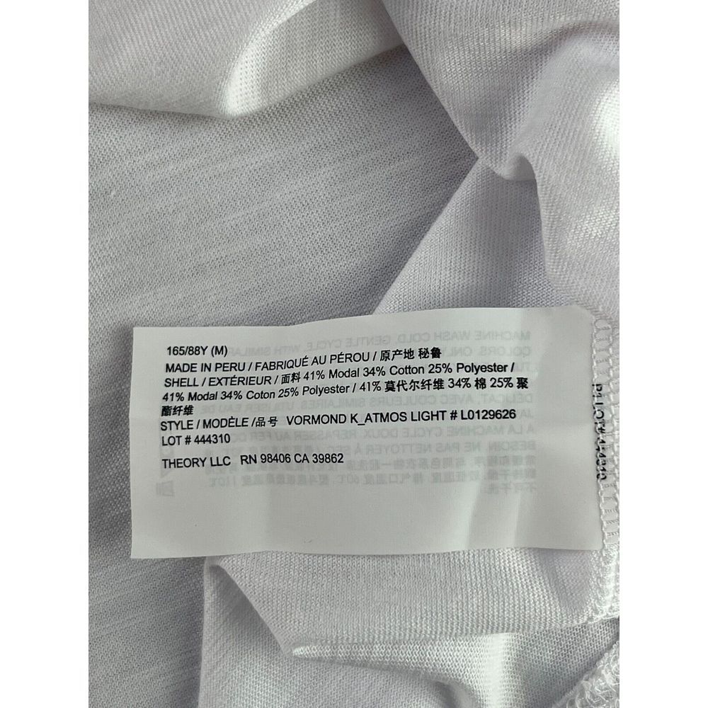 New NWT Womens Theory Dress White Cotton T-Shirt Dress Size Medium - Picture 4 of 4